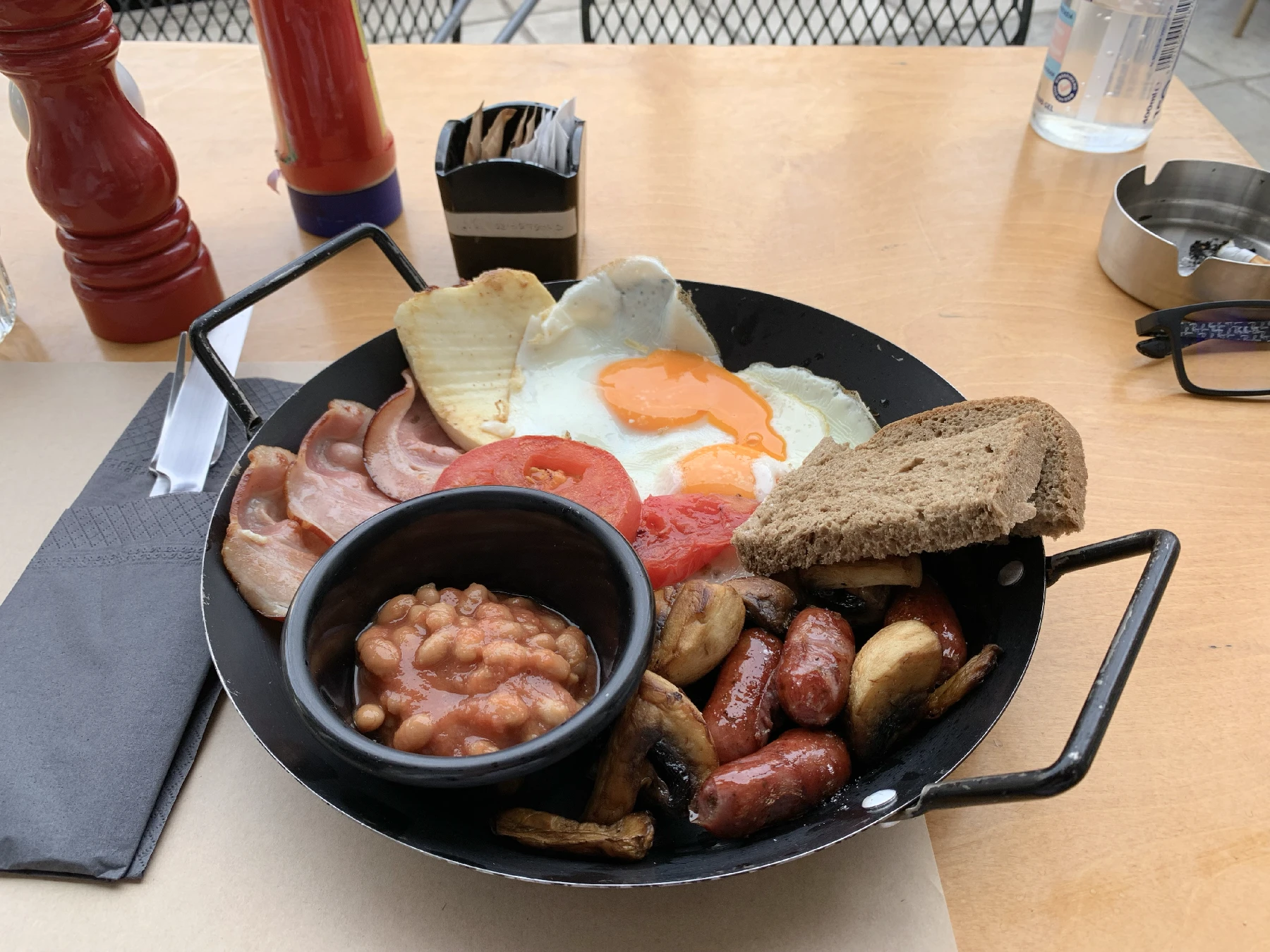 A full English breakfast in Thessaloniki