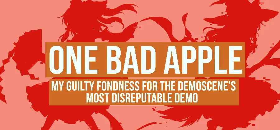 One Bad Apple: a black-and-white Bad Apple silhouette