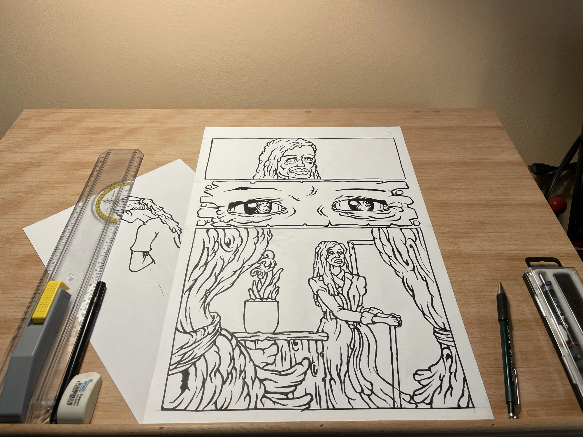 Drawing the Blind Woman and Cats