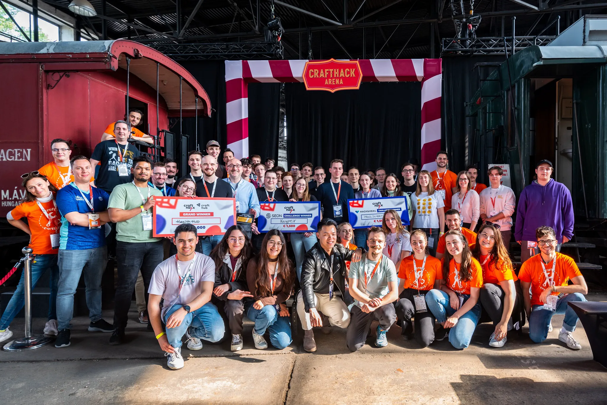 Group photo of all the winners at CraftHack 2023