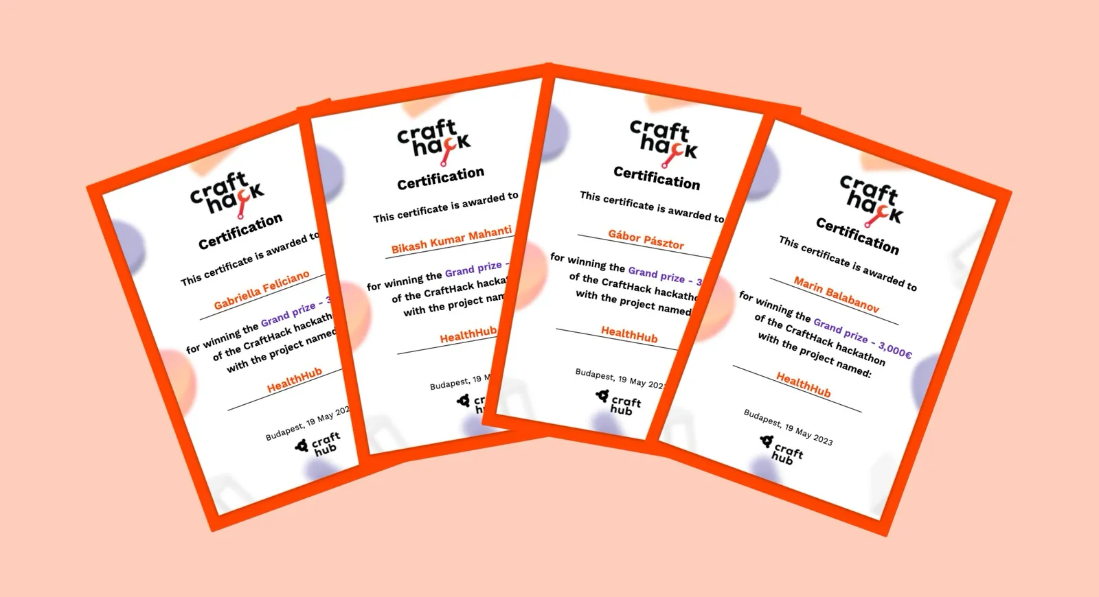 Each member of the team received a final certificate after the event