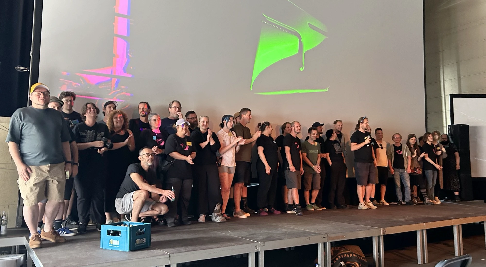 All the available Evoke organizers on stage for a group photo.