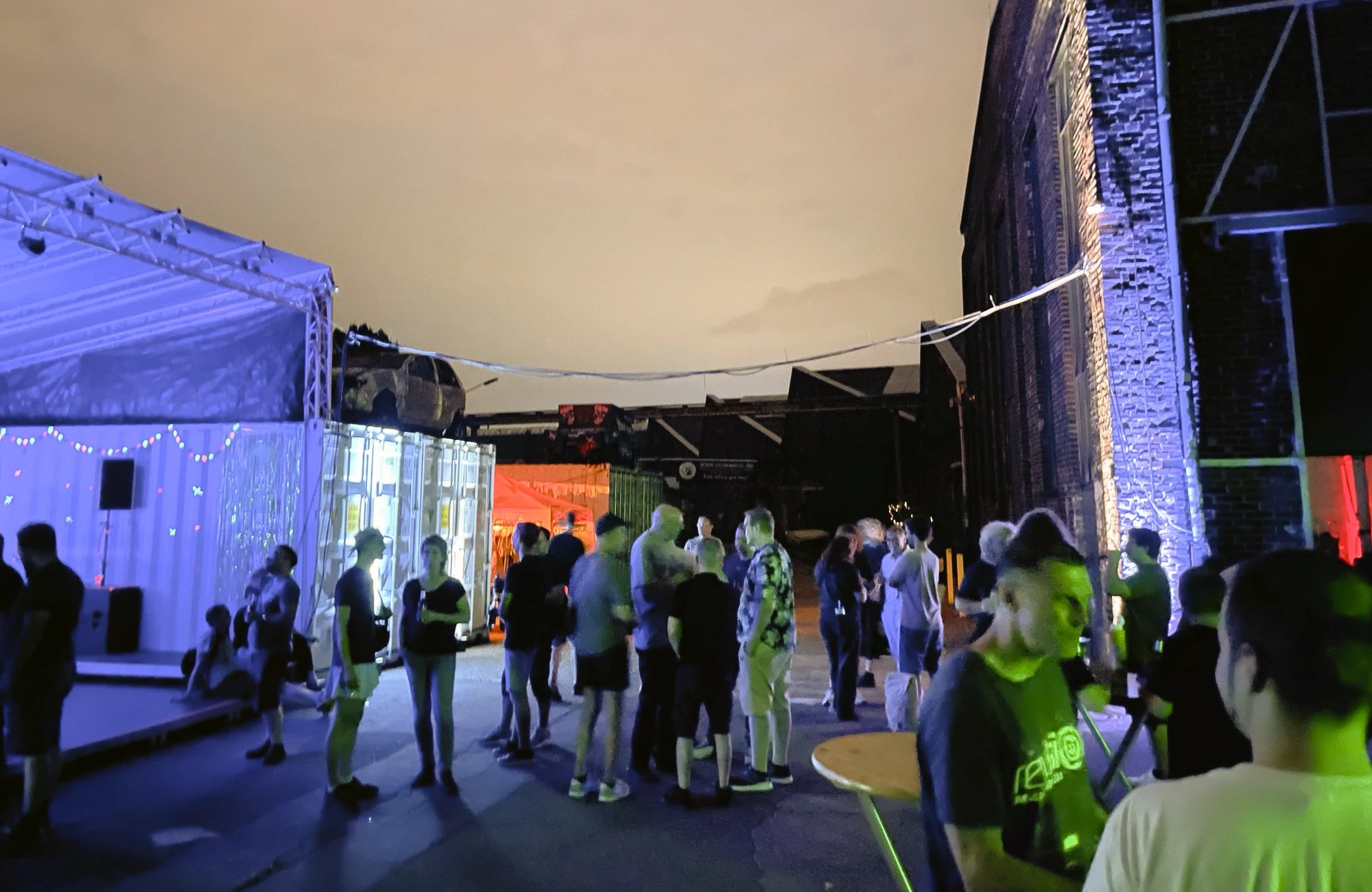 A different perspective of the party area behind the main building