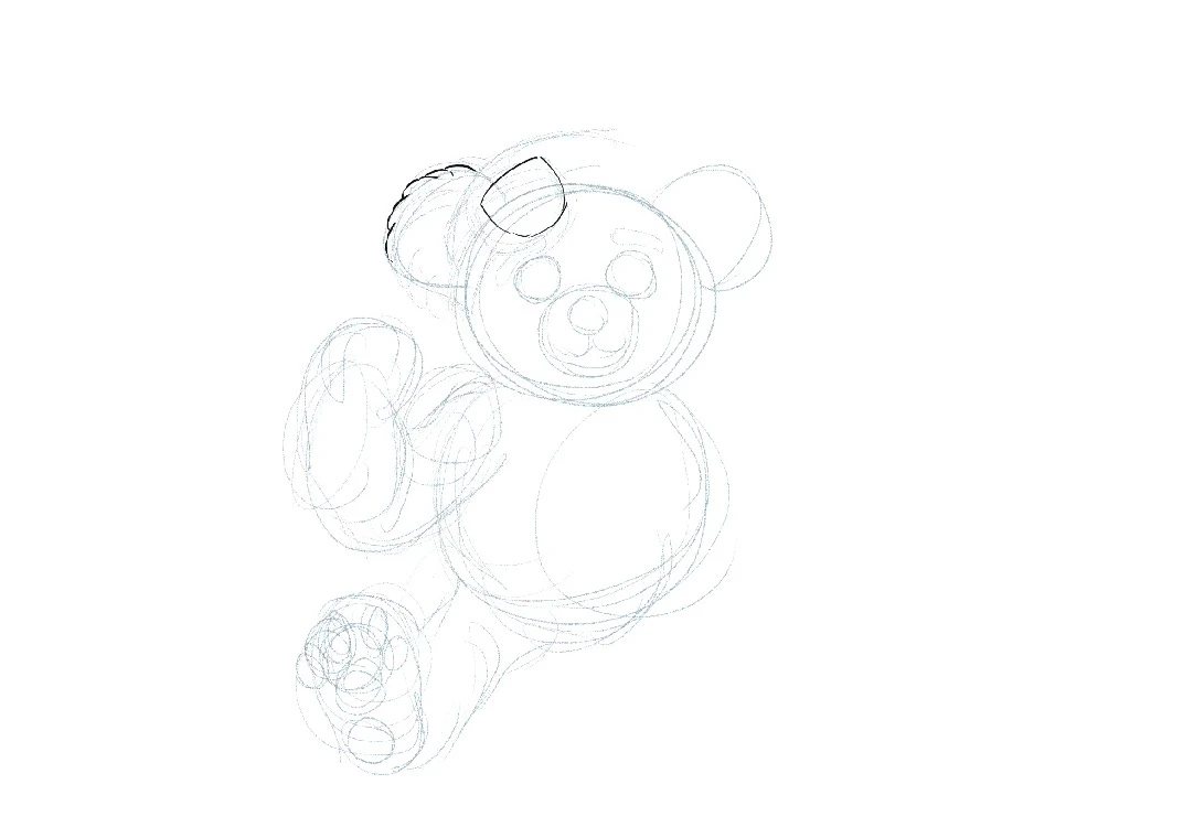 Step 1 of drawing process