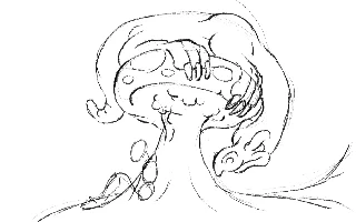 Work-in-progress stage 1 of The Unseen Threat pixel artwork.