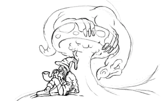 Work-in-progress stage 2 of The Unseen Threat pixel artwork.